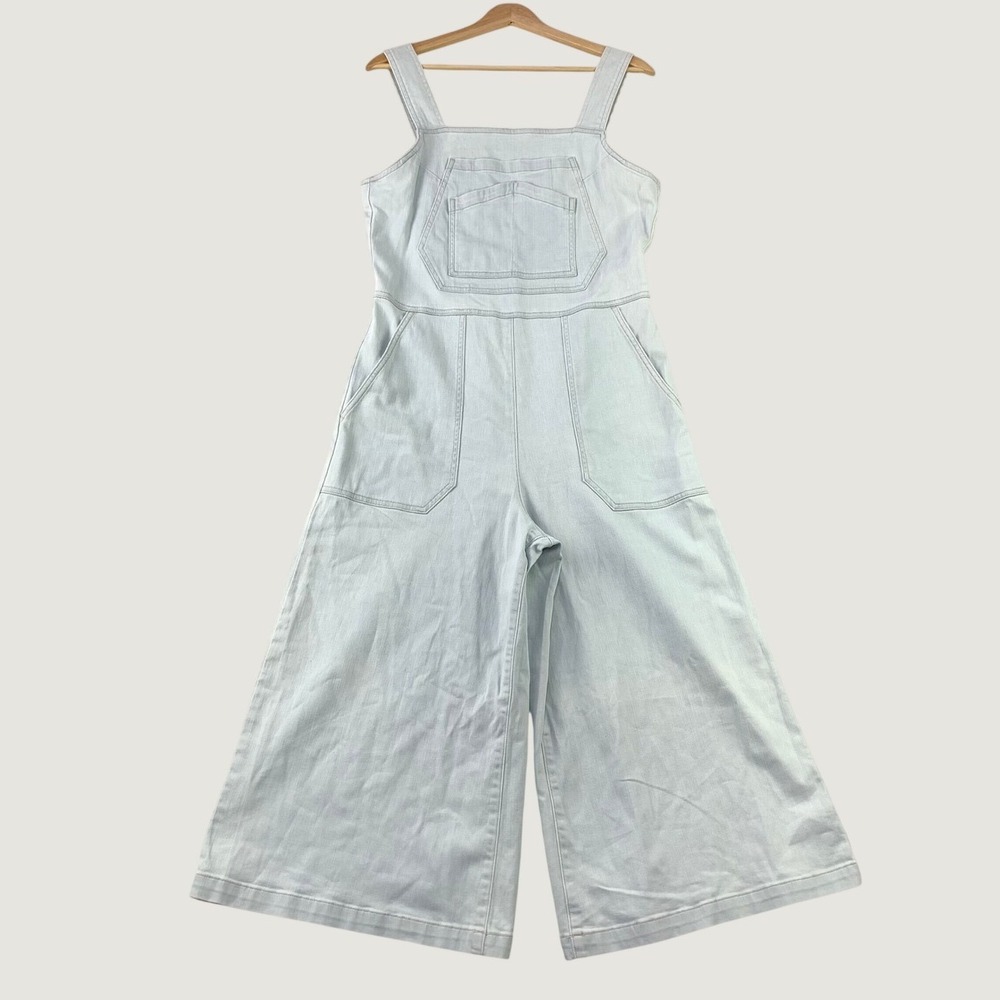 Citizens of Humanity Denim Jumpsuit Women L Light Blue Wide Leg Overalls